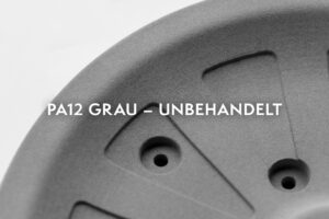 Unbehandeltes graues PA12 3D-Druck Teil – MJF SLS Ausgangsmaterial vor dem Färben